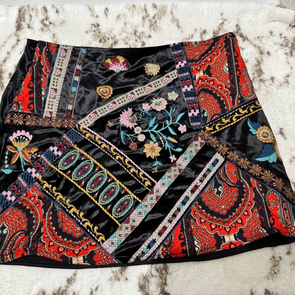 Zara Red and Black Mini skirt